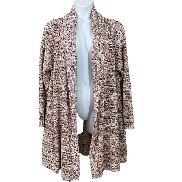 Coldwater Creek Long Line open front Cardigan women’s XL multicolor browns - Picture 1 of 11